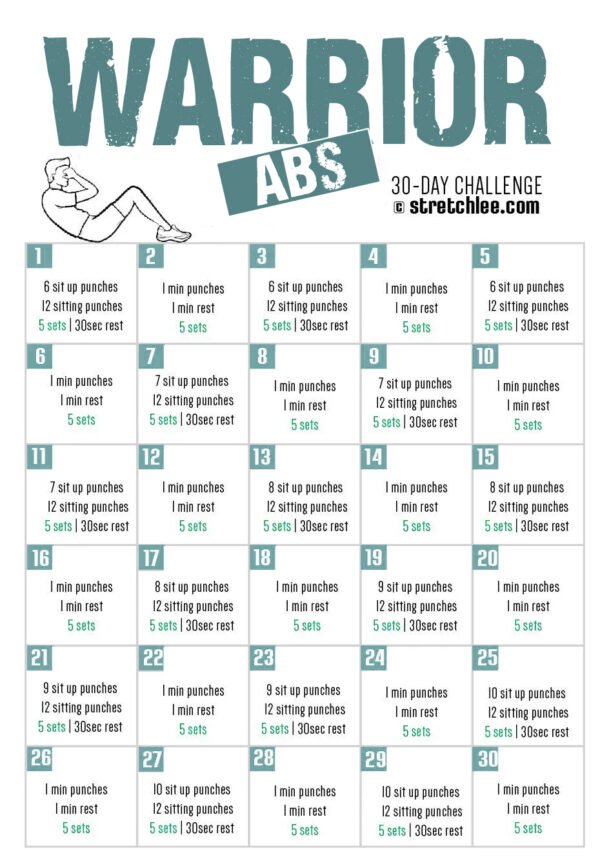 Warrior Workout Routine Warrior Abs - stretchlee