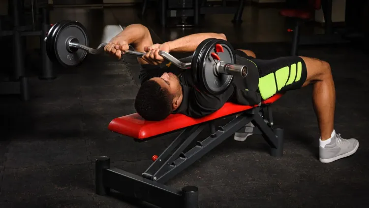 5. Skull crushers (Lying Tricep Extensions)