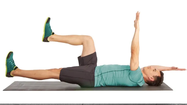 The procedures for doing a Basic Dead Bug Exercise