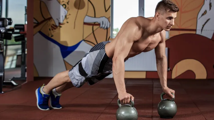Mid-level Kettlebell exercise.