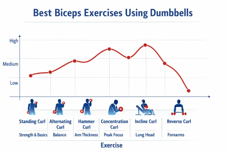 Best Biceps Exercises Using Dumbbells