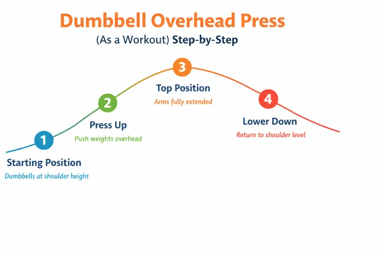 Dumbbell overhead press (as a workout) Step-by-step